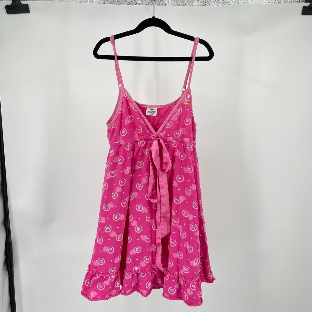 Vintage Y2K Victoria's Secret Pink Babydoll Mini Dress Small Rare Bow Coquette